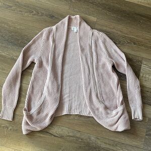 Market & Spruce Tabatha Waffle Knit Cocoon Cardigan Blush Size M